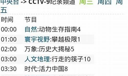 cctv1今晚节目表_cctv1今晚节目表 节目预告